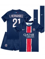 Otroške Nogometnih dresov Paris Saint-Germain Lucas Hernandez #21 Domači 2024-25 Kratki rokavi (+ hlače)